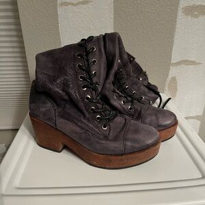 Dusty Black Lace-Up Boots